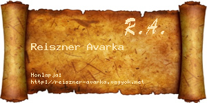 Reiszner Avarka névjegykártya